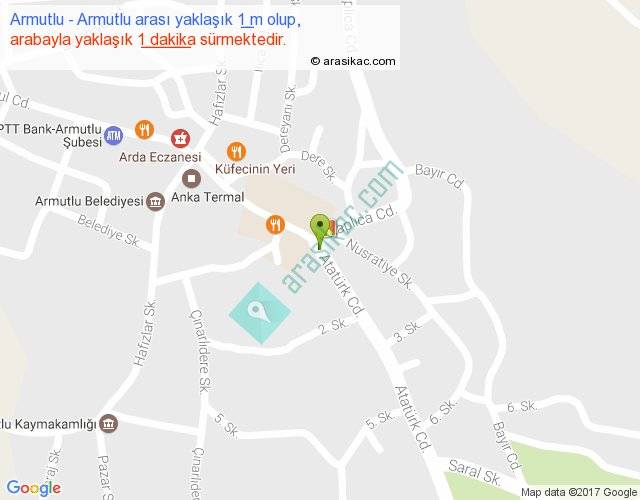 Armutlu Armutlu arası kaç km, saat