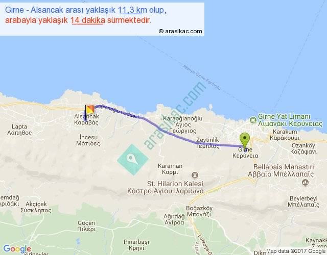 Карта алсанджак северный кипр