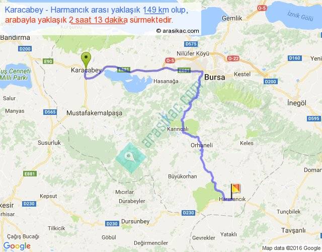 Bursa Karacabey Bolu Arasi Kac Km