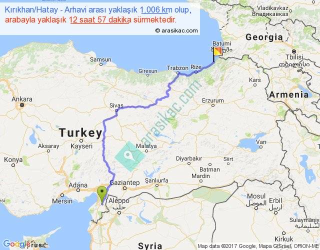 Хатай турция карта