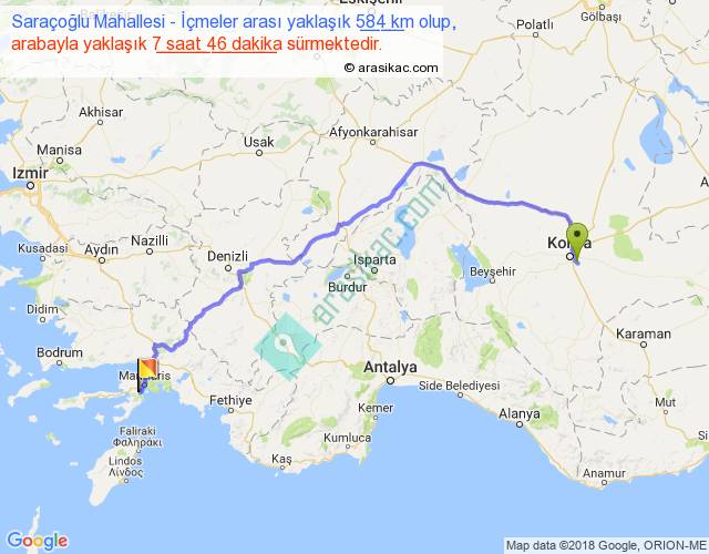 Карта ичмелера с отелями