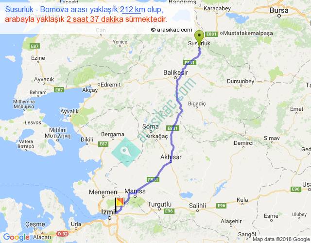 Balikesir Susurluk Izmir Arasi Kac Km